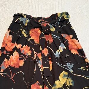 BCBGMaxAzria Black and Orange Floral Pants